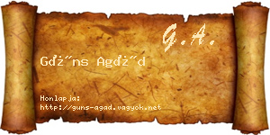 Güns Agád névjegykártya